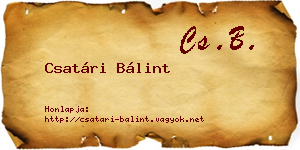 Csatári Bálint névjegykártya
